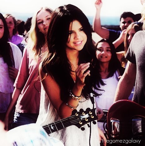 Mine from Who Says
http://images4.fanpop.com/image/photos/19400000/Selena-Gomez-who-says-music-video-sellygomy22-19456730-266-400.jpg
http://images6.fanpop.com/image/user_images/4923000/selgomez4evr-4923640_650_433.jpg