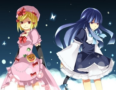  Lambdadelta, the Witch of Certainty and Bernkastel, the witch of Miracles from Umineko No Naku Koro Ni.