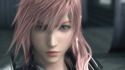  Lightening from Final Fantasy? That's the prettiest merah jambu haired girl i can think of.