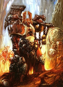 I love the Icon I have right now, it's Khârn the Ketrayer, Captain of of traiterous Space Marine Chapter/Legion "The World Eaters" and Champion of Khorne.