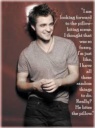  my handsome Robert with a quote about what scene he was looking آگے to in BD<3