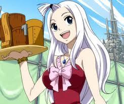  Mirajane from Fairy Tail. She has white-silver hair.