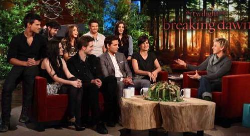  my baby with his Twilight cast members on the Ellen show<3