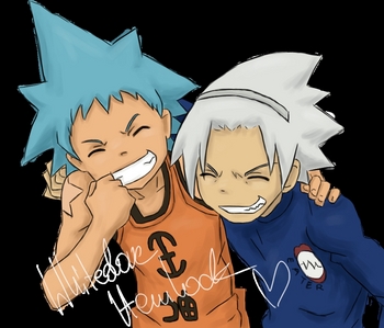 Black Star from Soul Eater most definetley and also Soul can be a bit conceited at times 2
