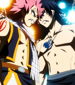  Natsu and Gray from Fairy Tail, I haven't seen much of the دکھائیں but from what I saw they pretty much just fought and only stopped so Erza wouldn't kill them XD
