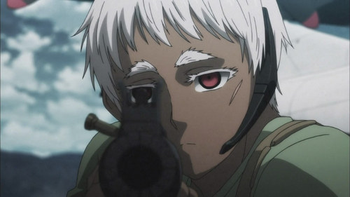  Jormungand was a good shooter anime.It was made 의해 the same people who made Trigun,too.