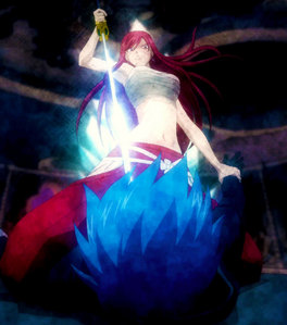  Erza vs Jellal (Fairy Tail) at one point jellal was possessed door evil..........soooo erza has no choice but to fight her beloved..............