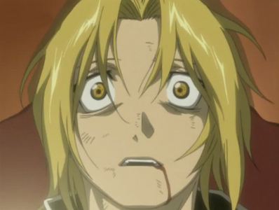  Edward Elric. He's so hot when he dies. His hair's all disheveled with blood pouring out everywhere and it really turns me on.