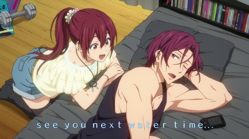  Matsuoka Rin and his sister Gou/ Kou, they do kindda look Brown here though, but yeah they are red to meh