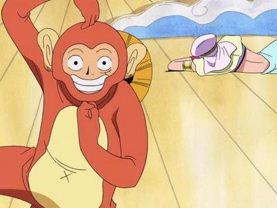  Monkey.D.Luffy (One Piece) Luffy in monkey outfit...............this scene was sooooooo hilarious...........he he he eh eh