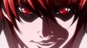  Sometimes Light, from Death Note has red eyes.