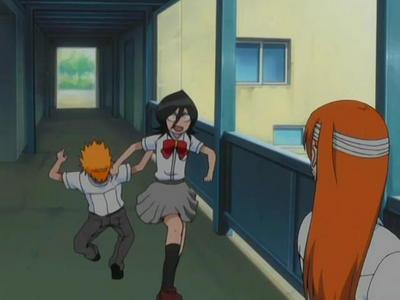  Rukia dragging Ichigo (Bleach)
