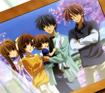  Tomoya from Clannad holding his and Nagisa baby