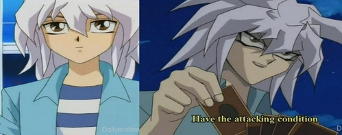  Would Bakura-kun from Yu-Gi-Oh! count? There's Ryou Bakura (left) and Dark Bakura (right) Although it seems Dark Bakura,could take him over at anytime and he could even act like him.