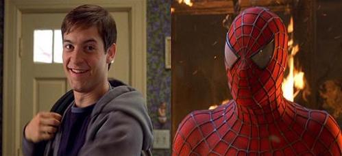 Tobey as Peter Parker or Spiderman