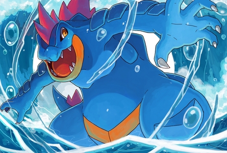  Yes,I like all water type pokemon.My Favorit pokemon is Feraligatr,the last evolution of one of the starter pokemon in Pokemon Soul Silver;my Favorit pokemon game.Yes,I Liebe pokemon. And yes,you are asking too many questions.But I don't mind. I think Du should've asked this Frage in the pokemon club. (Feraligatr is shown in the pic below)