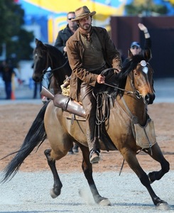  Hunky Hugh on a horse!