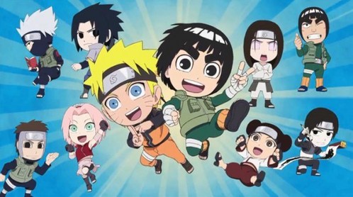  NARUTO -ナルト- SD, または Rock Lee and His Ninja Pals. I think it can be called either. It's a spin-off of Naruto.