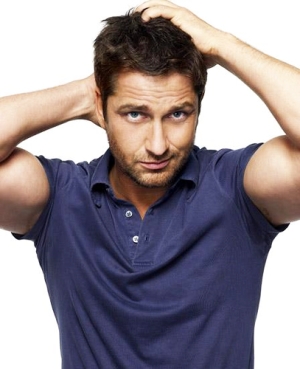 Gerard Butler with two buttons un-done