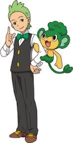  Cilan from Pokemon-- in the video game he's a waiter o something and in the anime he cooks for his friends so that's why he looks like a waiter its soo cute if tu don't know what im saying. accordingly his brothers also cook.