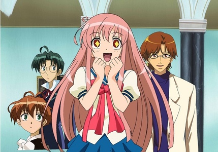  Mayura from Mythical Detective Loki (the rosado, rosa haired girl) is the head of her school's Mystery Club.