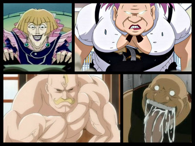  These are the ugliest জীবন্ত characters I've seen (At the moment). ¤Dr Crowler from Yu-Gi-Oh GX¤ ¤Virgo (First) from Fairy Tail¤ ¤Alex Luis Armstrong from Fullmetal Alchemist¤ ¤Gluttony from Fullmetal Alchemist¤