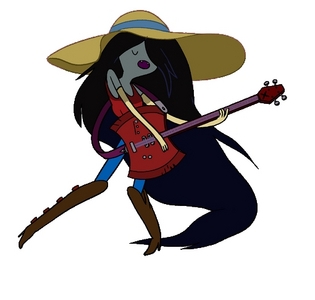  Marceline The Vampire Queen! Why, she's 1003 years old, plays bass, sings, does whatever she wants, part demon, part vampire, has the seconde longest back story and does the coolest stuff in The Land of Ooo.