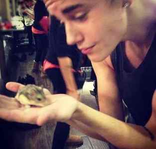  Justin and Pac, the hamster.