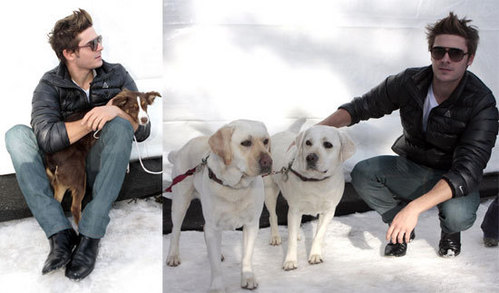  Zac out in the snow with his dogs