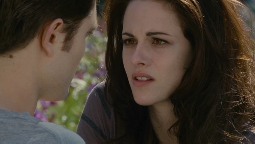 Edward Cullen:How did you do that?
Bella Cullen:I've been practicing.Now you know.Nobody's    ever loved anybody as much as I love you.

Edward Cullen:There's one exception.Can you show me again?

Bella Cullen:We got a lot of time
Edward Cullen:Forever
Bella Cullen:Forever