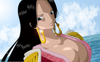  Hancock from One piece is a badass character, she is one of the 7 warlords (they're very strong pirates) and she isn't a main character.