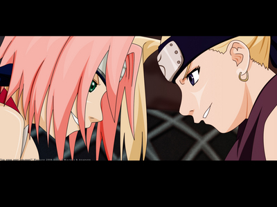  Sakura & Ino (Naruto Shippuden) they have a love/hate-type relationship....especially in Sasuke's case.............he he eh eh