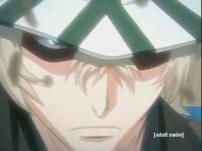  Kisuke Urahara (Bleach) this is kisuke with his tough, fearsome, fierce expression on his face......and u know what his killing intent right now is 100%.......which means the opponent of kisuke is unlucky.........heh eh ehe h