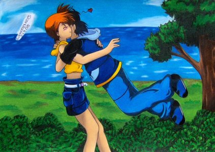  I think ash should дата misty because ash thinks of dawn like a little sister and ash and misty always blush when people say they are a couple.