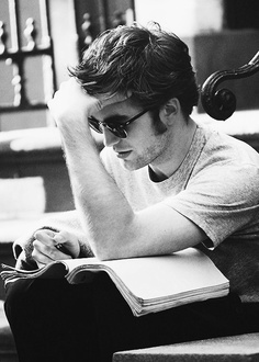  my handsome babe looking at his script<3