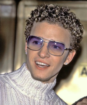  Justin Timberlake with curly hair<3