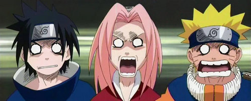 Team 7 in shock in Naruto