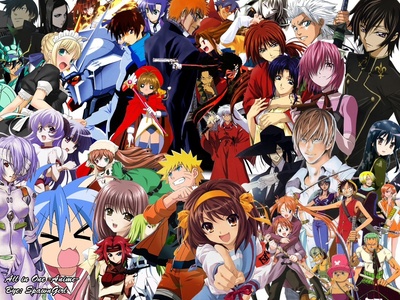  Almost every anime series/titles. I am totally, way into anime. globaal, algemene I am a really big anime fan ^_^