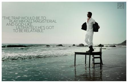my Aussie babe,Chris Hemsworth standing on top of a table for a photoshoot<3