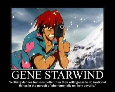  Gene Starwind from Outlaw Star. He is a bounty hunter also