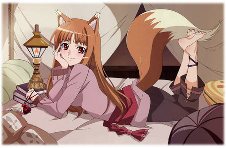 Hmm... The first one who comes to mind is Holo from Spice and Wolf. I think she's part wolf or is a wolf in disguise or something. (I haven't seen the show in a really long time)