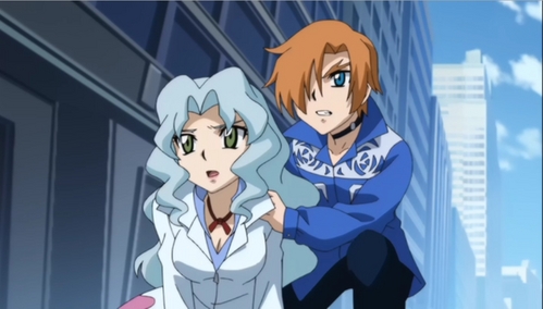 Whales (right) and Sophie (left) from Beyblade Metal Masters