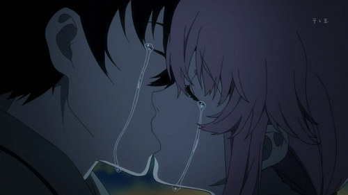  Yuno and Yuki from Mirai Nikki...? I know Yuno did some crazy psychopathic stuff, but they still loved eachother.