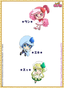 Ran (Red Hair And Red Eyes), Miki (Blue Hair And Blue Eyes) & Suu (Green Hair And Green Eyes) From Shugo Chara!