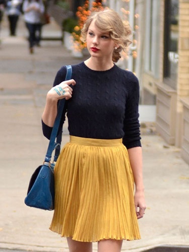 Tay wearing a skirt!