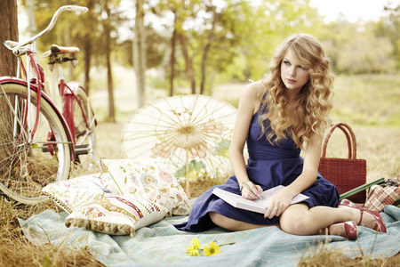 Taylor in the forest.:}