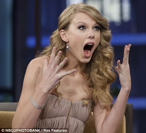 Taylor's surprised face! I love it!