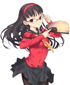  Yukiko Amagi from Persona 4. She doesn't wear glasses all the time, but the characters need glasses to help them see through the fog in the TV world!