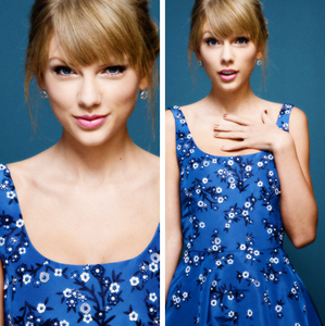  Taylor wearing blue.:}