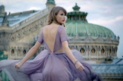  Taylor in a flowing purple dress<3